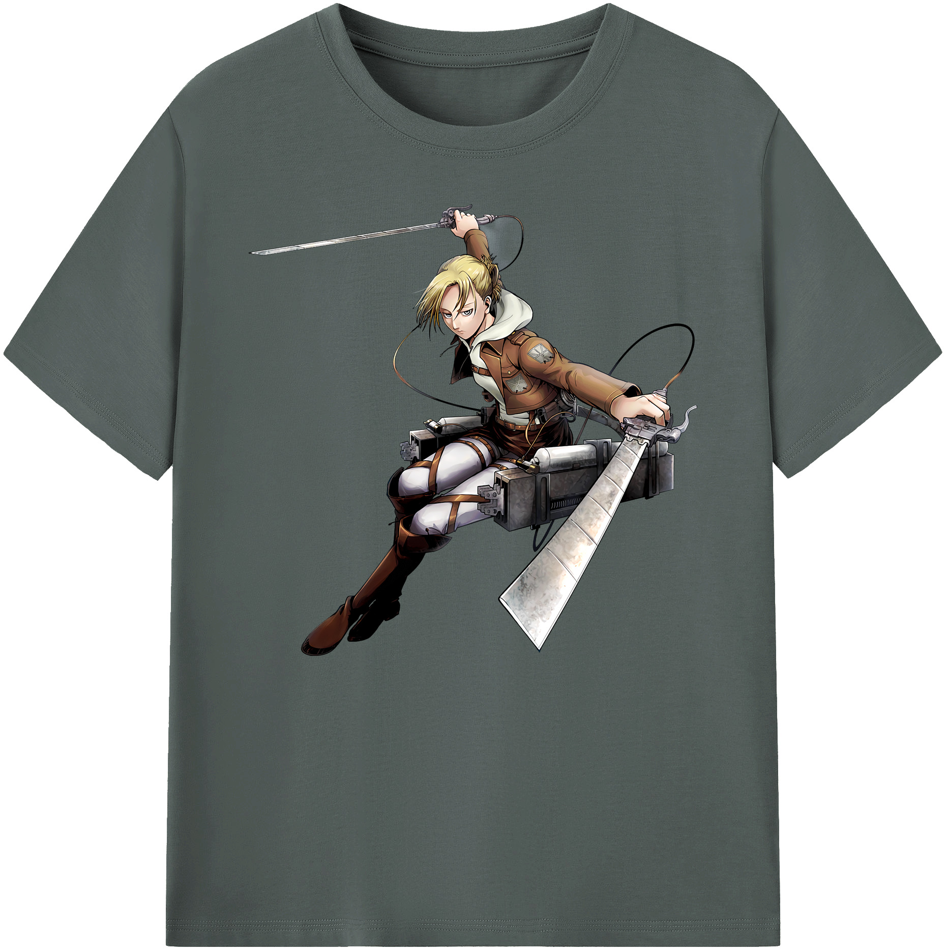 （画像用） 進撃の巨人 アニ・レオンハート Attack on Titan Annie Leonhart 綿100％ メンズ半袖Tシャツ｜肌触りやわらか＆通気性